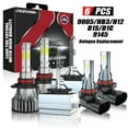 thumbnail image 1 of D1S 9005/HB3 HID/LED Headlight High Low Beam+9145 Fog Light Bulbs Plug&Play 6000K 6PCS, 1 of 11