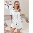 thumbnail image 2 of Ekouaer Pajamas for Women Set 2 Piece Soft Button Up Pjs Short Sleeve Summer Lounge Sets Comfy Sleepwear, 2 of 6