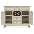 thumbnail image 4 of Magnussen Home Newport Solid Wood Buffet/Sideboard in Soft Alabaster Finish, 4 of 5