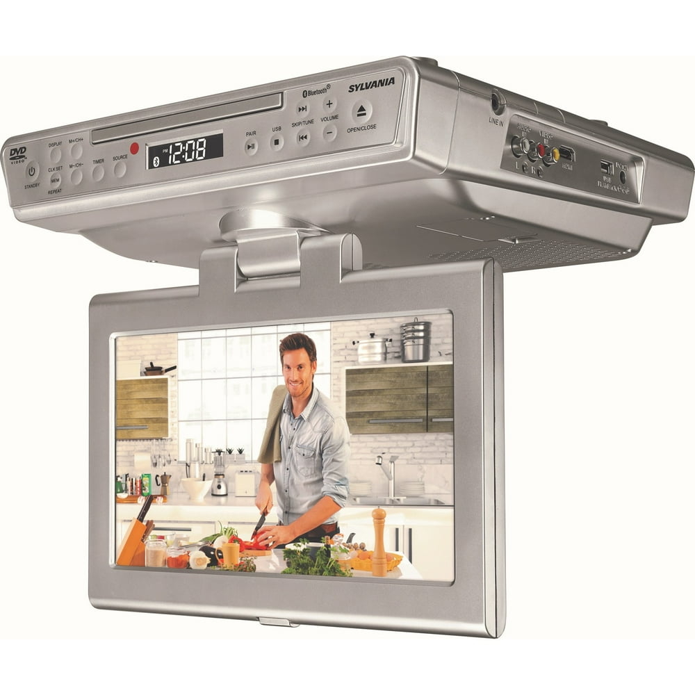 Sylvania SKCR2706BTSilver 10Inch UnderCounter Kitchen TV With CD/DVD