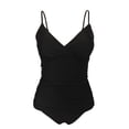 thumbnail image 6 of Ticikt Women's Ruched Tankini Swimsuits V Neck Wrap Tie Back Two Pieces Bathing Suit Slim Fit Swimwear, 6 of 6
