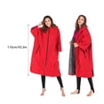 thumbnail image 4 of Yuarrent Chaqueta cálida Abrigo Mujer Mantener caliente Absorbente del sudor Traje de secado rápido Manga Toallas grandes Cambio de Traje de baño Rojo+Gris, 4 of 6