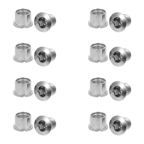 WESIEVYA 12Pcs Chain Wheel Screws Electroplated Steel Silver for Cycling Mountain Biking
