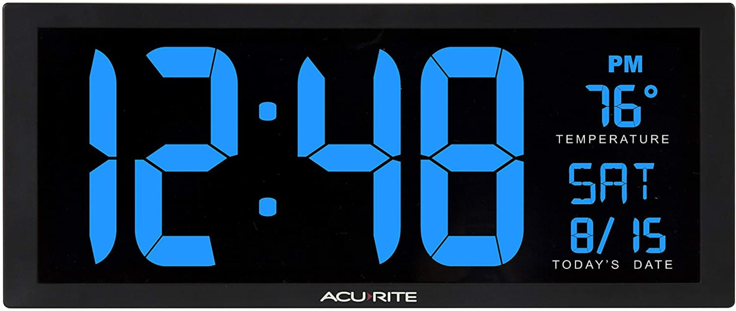 AcuRite AcuRite Oversized LED Clock with Indoor Temperature Date and Fold-Out Stand 