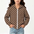 thumbnail image 5 of Asgosdo Polka Dot Jackets for Girls Zip Long Sleeve Cute Lightweight Hooded Jacket with Pocket Size 4-12Y, 5 of 7