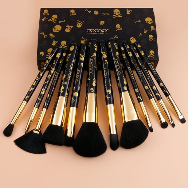 Docolor Goth Makeup Brush Sets 12 Pcs - Printed Makeup Brushes Docolor Goth Makeup Brush Sets 12 Pcs - Printed Makeup Brushes
