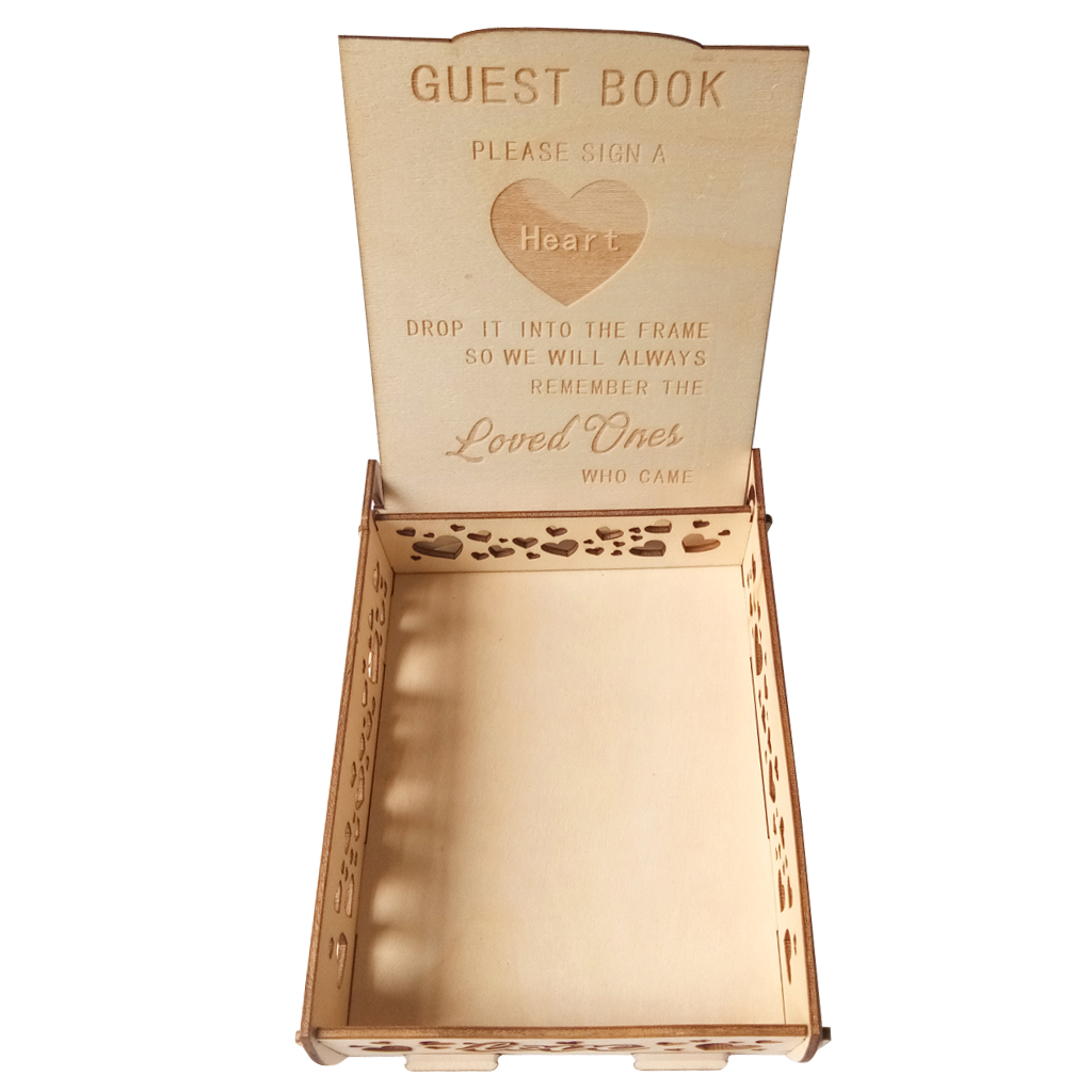 Fashionhome Wedding Card Box Heart Holder Box Wooden Sign Hollow Wood Gift Card Box For Guest Book Message Box Walmart Canada
