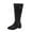Black, variant on Rokment Women's Wide Calf Knee High Motorcycle Riding Boots with Side Zipper Vintage Buckles Leather Pointed Toe Mid Calf Long Tall Dress Boots Black Size 6.5
