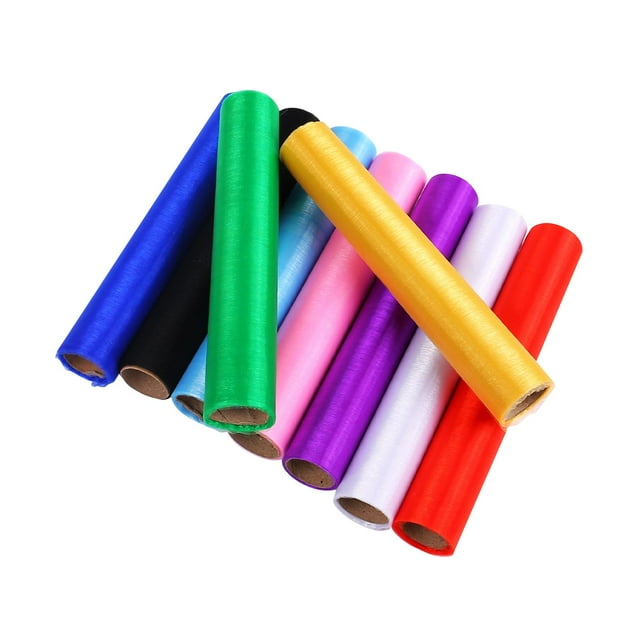 Rollos De Tela De Organza Y Tul, 9 Uds., Lazo Para Silla, Banderines Para Banquete De Navidad