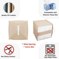 thumbnail image 4 of HAHDAXIA 2 Pcs Tissue Box Cover, Modern Square Cube Covers PU Leather Tissue Storage Box Cover for Home Bathroom Countertop Office Decor(Beige), 4 of 7