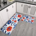 thumbnail image 2 of Pioneer Flower Floral Print Pattern Kitchen Rugs Sets Of 2,Anti Fatigue Kitchen Mat Rugs Non Slip Washable,Decorative Kitchen Floor Mats for Kitchen,Sink,Laundry,17"x30"+17"x47", 2 of 7