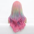 thumbnail image 4 of Rainbow Wig Soft Loose Curly Hair 24 Inches Long Holiday Synthetic Wig for Girls Daily Wear, 4 of 5