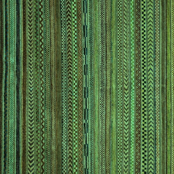 Ahgly Company Machine Washable Indoor Square Oriental Turquoise Blue Modern Area Rugs, 3' Square