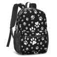 thumbnail image 2 of Dog Paw Print Black Pattern 17" School Backpacks for Teens,Waterproof Oxford Fabric,S-Shape Padded Straps for School,Travel,Hiking,Camping, 2 of 6