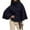 Blue, variant on Women's Batwing Sleeve Cape Coat, Cropped Wool Blend Poncho, Belted Stand Collar Overcoat, Short Winter Cloak, Tied Waist Cape Jacket, Casual Cropped Overcoat, Elegant Cape Coat Blue S
