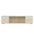 thumbnail image 3 of LegaHome Modern TV Stand for 65'' TV with 4 Storage Drawers, Faux Marble TV Cabinet High Gloss Television Console Table for Living Room Bedroom, Entertainment Center, Beige, 3 of 11