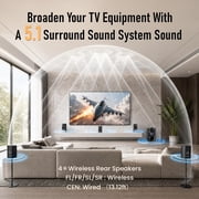 Bobtot Wireless Surround Sound System Home Theater System, 1000W Surround Speakers 8 Subwoofer 5.1/2.1 Channel Deep Bass with ARC Optical Bluetooth Karaoke Input