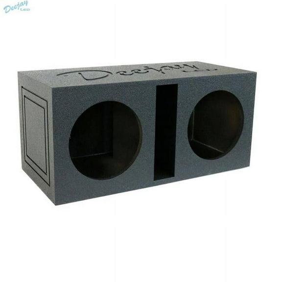 Deejay LED 2X15EPOXY 2 x 15 in. Round Double Center Port Vented Round Empty Car Bass Speaker Box with Epoxy Coated Exterior