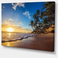 thumbnail image 1 of Designart - Paradise Tropical Island Beach Sunrise - Seashore Canvas Art Print, 1 of 2