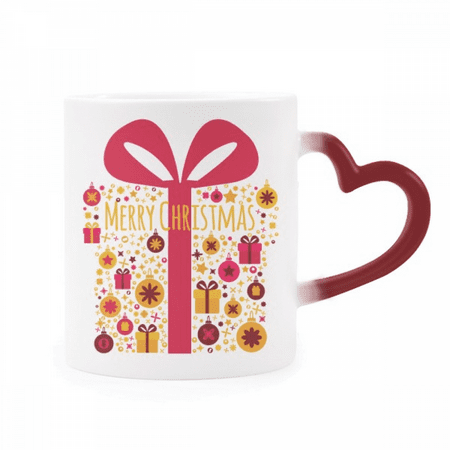 

mas Transparent Festival Pattern Heat Sensitive Mug Red Color Changing Stoneware Cup