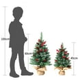 thumbnail image 3 of Riwcyla 18 Inches Christmas Trees Battery Operated Artificial Prelit Tabletop Christmas Tree with Colorful String Light Berries Pine Cone Ornaments for Dining Table Desk Home Holiday Decorations, 3 of 6