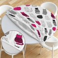 thumbnail image 6 of Multicolor Cat White Pattern Round Fitted Tablecloth with Elastic Edge, Waterproof Dining Table Cover for Indoor Outdoor Camping and Daily Use, 6 of 6