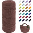 thumbnail image 1 of ZHAOCHENG Hilo de tejido elástico de 400 g para tejer camisetas, hilo de crochet grueso, para tejer bolsos, cestas y alfombras, manualidades de bricolaje, color marrón, 1 of 5