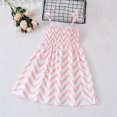 thumbnail image 4 of AJTQTH Girls Princess Dress Striped Halter Off-Shoulder Sundress Bowknots Spaghetti Strap Top High-Waisted Ruffled A-Line Flowy Midi Dress Summer Casual Loose Clothes Pink 5 Years, 4 of 5