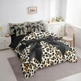 thumbnail image 3 of Feelyou Black Bowknot Ribbon Twin Bedding Sets 7pcs, Leopard Cheetah Print Comforter Set, 3 of 8
