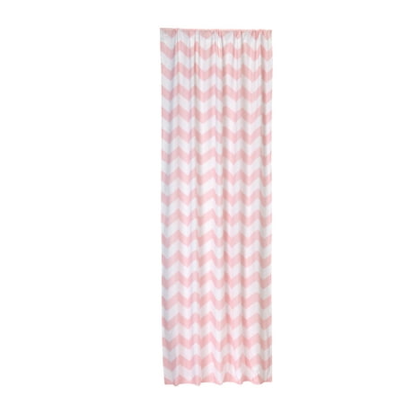 UPC: 0085214097527 | Little Bedding Pink Chevron Single Window Curtain 84-inches in Length