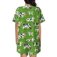 thumbnail image 3 of Lsque Cows With Calfs Green Women's Short-Sleeved Pajama Set - 2 Piece Soft and Lightweight Sleepwear Set-, 3 of 9