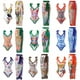 thumbnail image 2 of Conjunto de traje de baño de una pieza con tirantes cruzados Especial para trajes de baño Vestido de playa de gasa fijo para mujer, 2 of 5