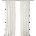 thumbnail image 4 of Greenland Home Fashions Monterrey Curtain Panels, Semi-Sheer, Light-Filtering, with Tassls, Gray, Set of 2, 4 of 5