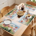 thumbnail image 5 of Placemat Set of 4 Pink Red Floral Ocean Placemats for Dining Table Wildflowers Oil Painting Washable Table Mats for Kitchen and Party Decor Indoor & Outdoor Use, 5 of 8