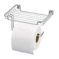 Mainstays Wall Mount Toilet Paper Dispenser with Shelf, 7.2" x 5.23" x 3.77", Chrome
