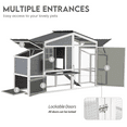 thumbnail image 7 of YODOLLA Large Wooden Chicken Coop with Nesting Boxes,  Fits 6-8 Chickens in Gray, 7 of 7