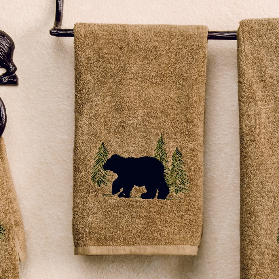 Black Bear Forest Hand Towel Cabin Bathroom Decor Walmartcom Walmart Com