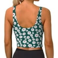 thumbnail image 3 of Kdxio Daisies Flowers Print Workout Crop Tank Top for Women Racerback Yoga Tank Tops Athletic Sports Shirts Exercise Undershirts, 3 of 9