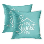 ARHOME Home Sweet Lettering Vintage House Hood Lovely Heart Incense Chimney Pillowcase Cushion Cover 16x16 inch, Set of 2