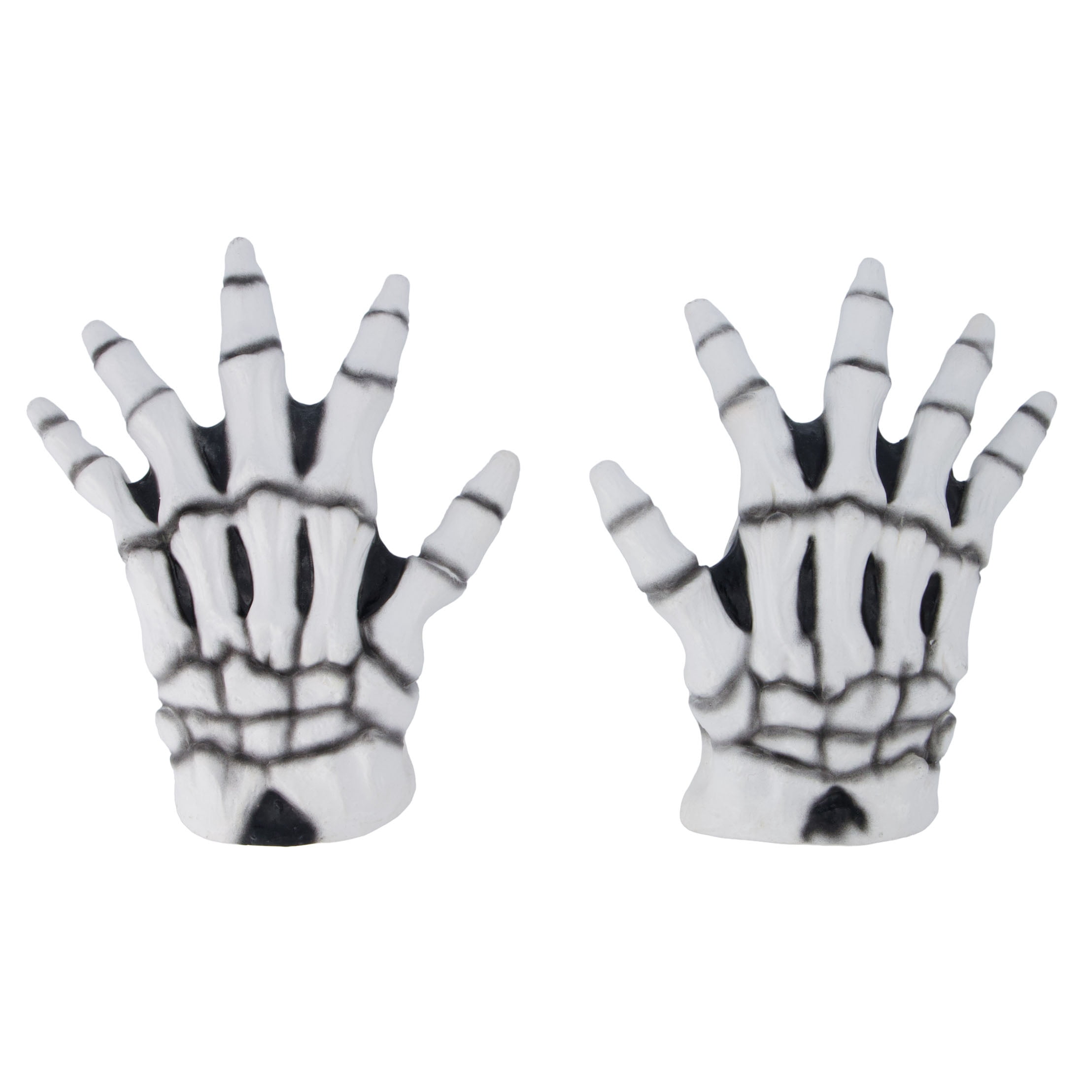 Skeleton Face Mask with Hands Costume Accessory Kit for Adults, White and Black, Halloween by Way To Celebrate