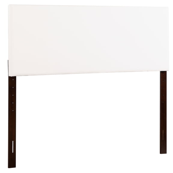 JERFIT King Size Upholstered Bed Headboard, White Faux Leather Panel Headboard with Adjustable Height for Bedroom