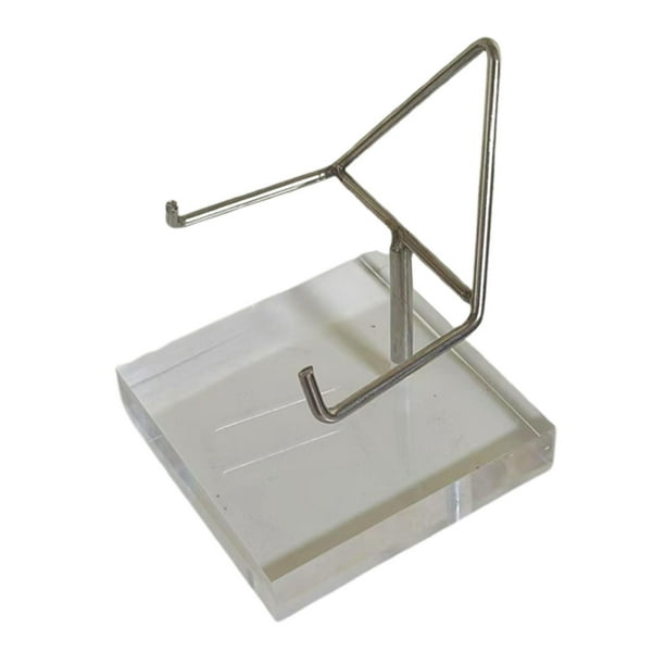 Soporte de brazo de metal stand estalle base acrílica acrílico soporte mineral de exhibición de roca de pedestal multifuncional soporte mineral para espesor 2 cm