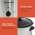 thumbnail image 3 of Elite Gourmet MST-500D Olla de cocción lenta eléctrica, incluye cazo de 0,75 cuartos con temperatura ajustable, platos principales, salsas, guisos y salsas, tapa de vidrio y vasija aptas para lavavaji, 3 of 5