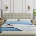 thumbnail image 2 of Varia 20" Tall Panel Upholstered Headboard, 3-Row Square Tufting, Full Size, Beige, 2 of 8