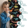 thumbnail image 3 of Blackout Kids Curtains,Black Cartoon Dinosaurs Names Pattern Childrens Insulated Curtains Set Of 2,Bedroom Essentials,Toddler Room Decor 52"x84", 3 of 5