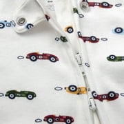 Baby Essentials Newborn Infant Boys 0 Months Embroidered Romper Footie with Matching Hat in Race Cars & Teddy Bears
