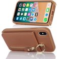 thumbnail image 5 of iPhone Xs Max Case for Women with Card Holder, iPhone Xs Max Phone Case with Strap,iPhone Xs Max Crossbody Lanyard Cases with Credit Card Slots Kickstand with Ring Holder Stand,6.5 Inch,Brown, 5 of 16