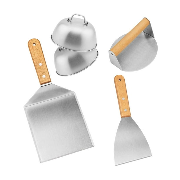 Juego de accesorios para parrilla, plancha, utensilios de cocina, regalos, espátulas multifuncionales para barbacoa 5 piezas