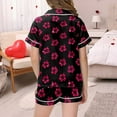thumbnail image 5 of FhsagQ Ensembles pour Filles Ensembles 2 Pcs Pyjamas pour Enfants Enfants Imprimé Graphique Chemise à Boutons à Manches Courtes Shorts Ensemble de Pyjama Tenue Petite Fille Taille 7/8 Noir 8-9 Ans, 5 of 5
