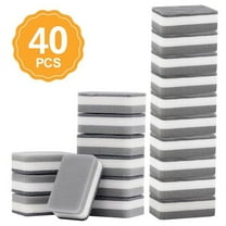 Godom 40pcs Double-faced Sponge Scouring Pads Dish Washing Scrub Sponge Cleaning Scrubber Brush For Kitchen Garage Bathroom House Grey